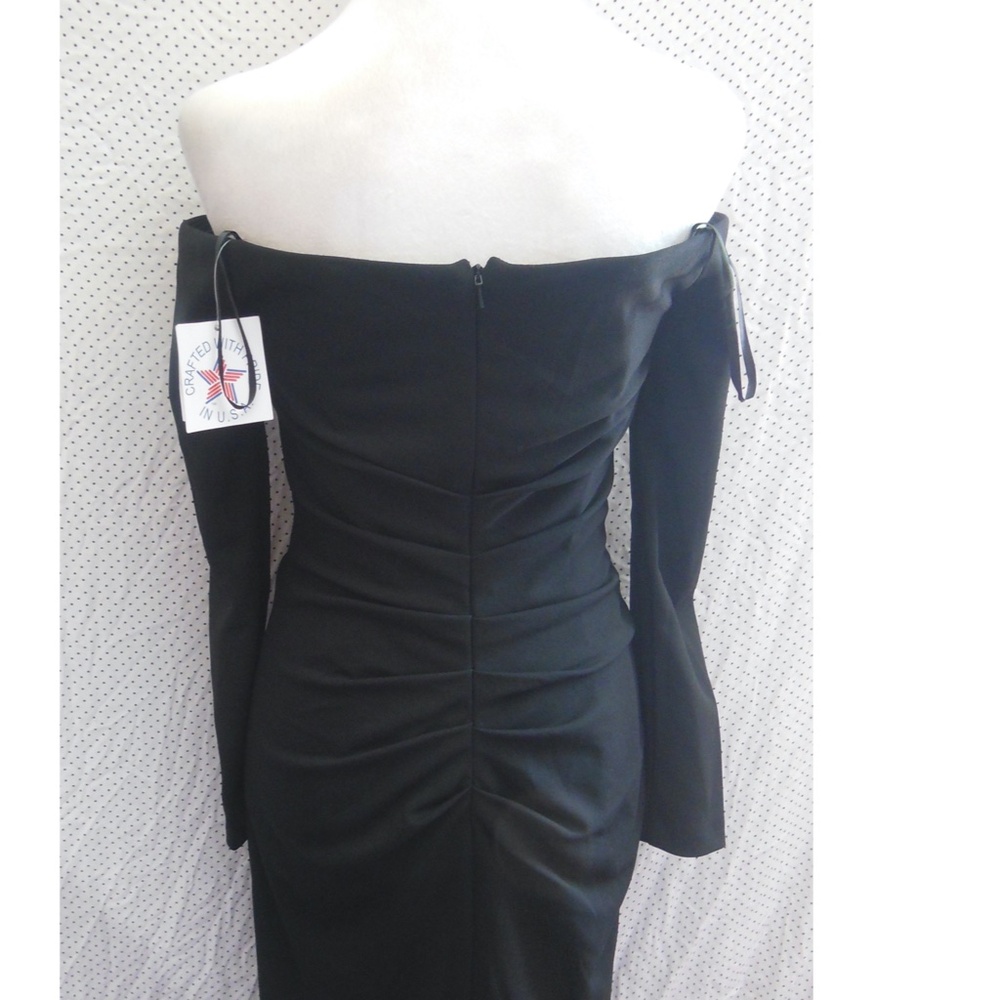 NWT..Xscape Black Off-Shoulder Long Sleeve Evening Gown - Picture 10 of 16